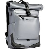 Рюкзак роллтоп мужской Piquadro C20W серебристый/черный